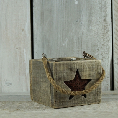 Driftwood Lantern with star design