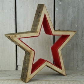 Birch Star with red felt
