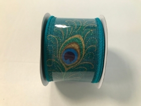 Eleganza Wired Edge Peacock Ribbon