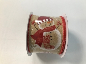 Eleganza Wired Edge Snowman Ribbon