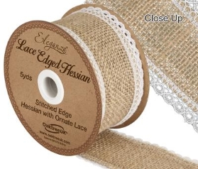 Lace Edge Hessian Ribbon