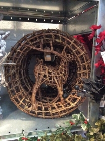 Rattan Wreath with Reindeer